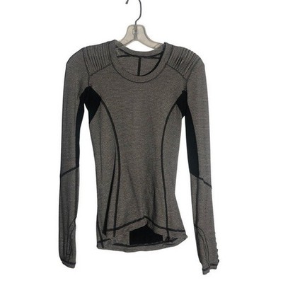 Lululemon Star Runner long sleeve Tonka Stripe Cashew Heather Sz 2