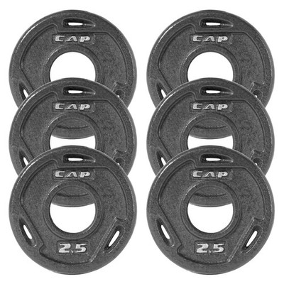 CAP Barbell 2-Inch Olympic Grip 2.5 lb - Set of 6, lb, 6 Black 