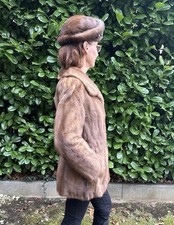 Giacca di visone marrone pastello giacca di pelliccia vera pelliccia in vita, vintage