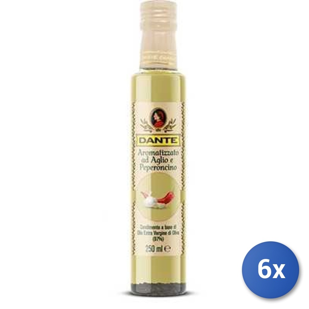 6X Multipack Dante Oil Condiment Garlic Chili Ml 250