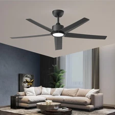Ceiling Fans with Lights, 52 inch Black Ceiling Fan with Light and Remote Con...