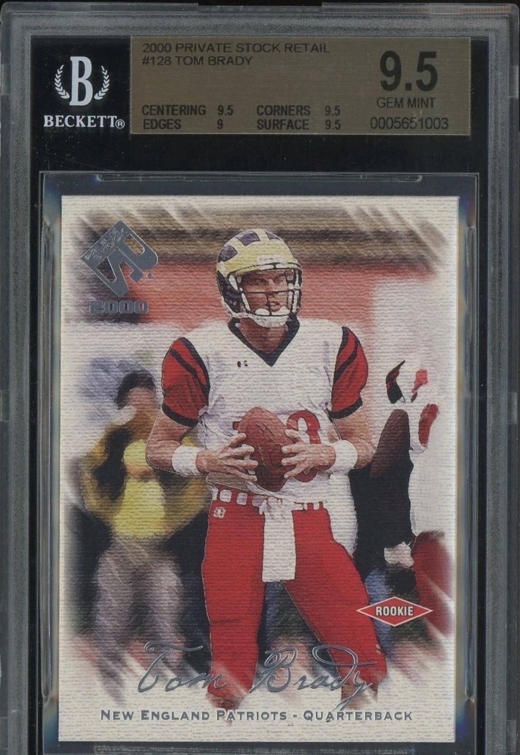 2000 Private Stock Retail #128 Tom Brady Patriots RC Rookie 256/650 BGS 9.5