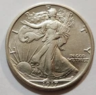 1917-S Reverse Mint Mark Walking Liberty Half Dollar AU Condition