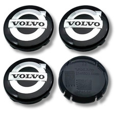 Volvo Capuchon Central de Jante Moyeu x4 64mm Noir Argent Pour Nombreux Modèles