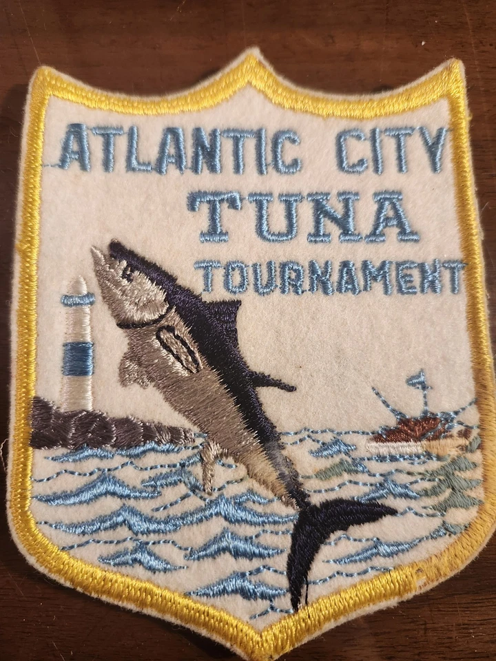 大西洋城钓鱼旅游补丁马林鱼和金枪鱼一对复古 — 第 4/4 张图片