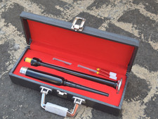 Black Rosewood Scottish Bagpipes Practice Chanter Silver Mount with Two Reeds