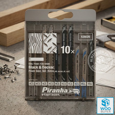 Piranha 10 Piece HSS HCS Jigsaw Blade Set for Wood Metal Plastic U-Shaft X28020