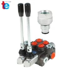 11 GPM Hydraulic Monoblock Double Acting Control Valve +Conversion Plug 2 Spool