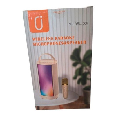 Wireless Karaoke Mikrofon mit Bluetooth Speaker NEU Box Länglich LED