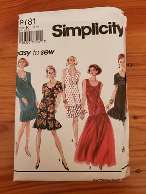 VINTAGE SIMPLICITY LONG COCKTAIL DRESS PATTERN 8181 SIZE 8-12 FREE SHIPPING  | eBay