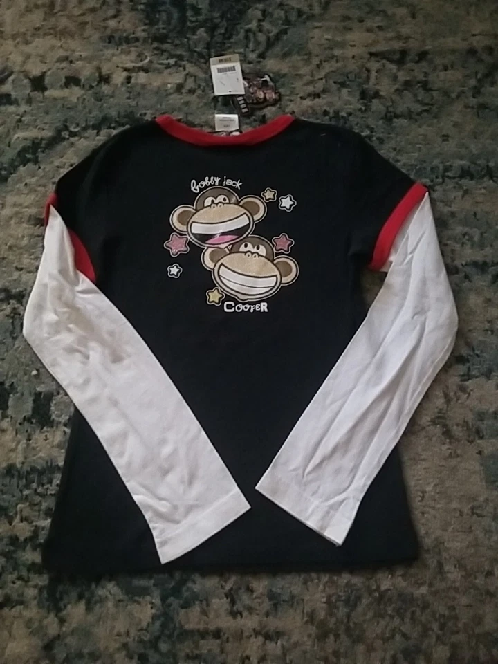 Bobby Jack Long sleeve Girls Shirt Black White Red Size L ( Kids ) - Image 3 of 4