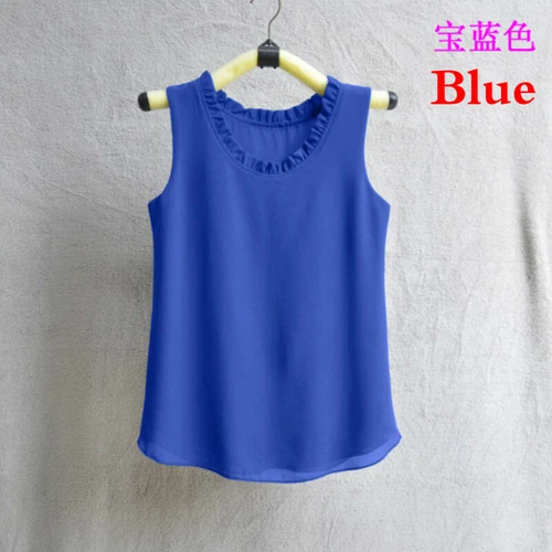 Lady Double Layer Chiffon Tank Top Vest Camisole Ruffle Basic T Shirt Loose Fit - Picture 9 of 36