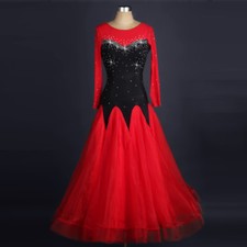 NEW Latin Ballroom Dance Dress Modern Salsa Waltz Standard Long Dress F222