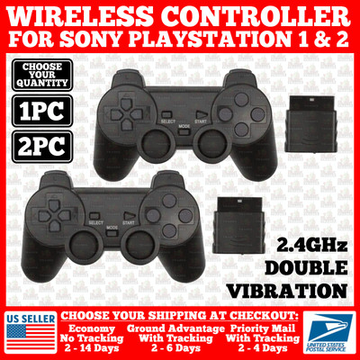 NEW Wireless Controller For Sony PlayStation 1&2 PS1/PS2 Twin Vibration Gamepad