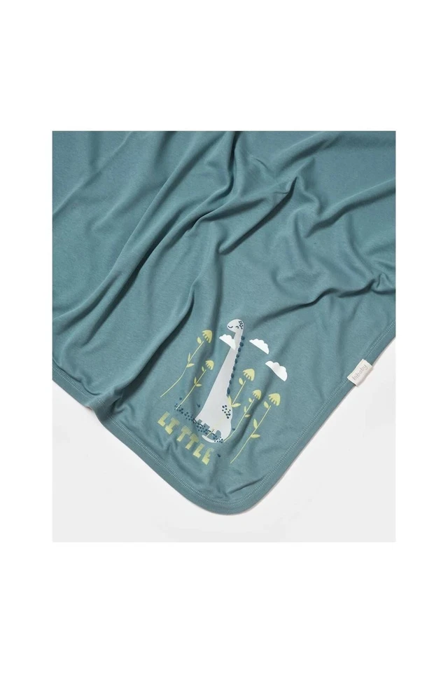 baby blanket 85x90cm bibaby petrol My Little Dinosaur Turkish cotton new - Image 2 of 4