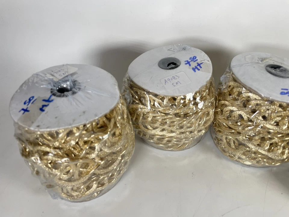 Lote de 20 metros de 4 cadenas de cola de acero inoxidable chapadas en oro hágalo usted mismo joyería A9083 Foto 3 de 4