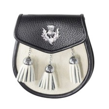 The Guards Sporran Damn Near Kilt Em Semi-Formal Genuine Leather With Chain Belt