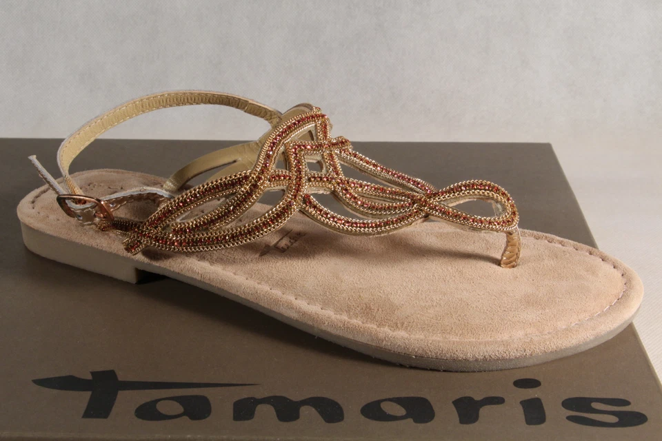 Tamaris Sandales À Talons En Or/Rose NEU! - Photo 1/4