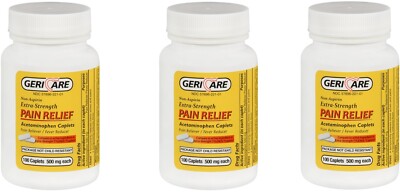 Acetaminophen 500mg Caplets 100ct (3 Pack)