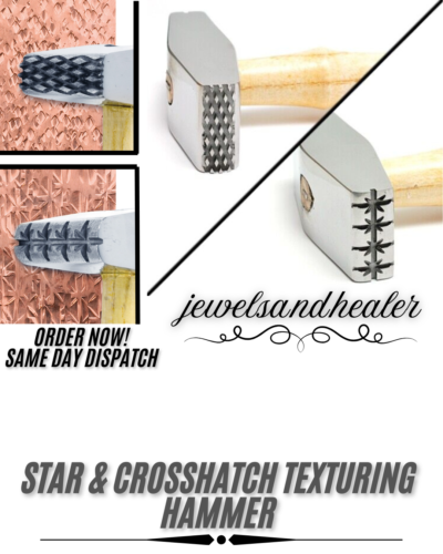 Star & Crosshatch Texturing Hammer for Jewelry Making & Metalworking Crafts - Picture 2 of 2