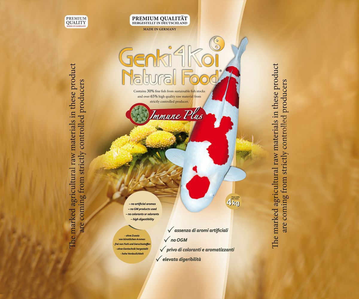 Mangime Carpe Koi Immun Plus Genki4Fish 2x4kg + 1kg OMAGGIO Offerta