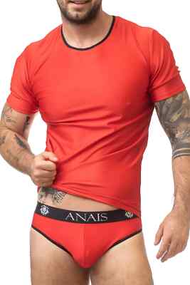 ANAIS FOR MEN SHIRT ROT  SCHWARZ  clubwear t-shirt blickdicht