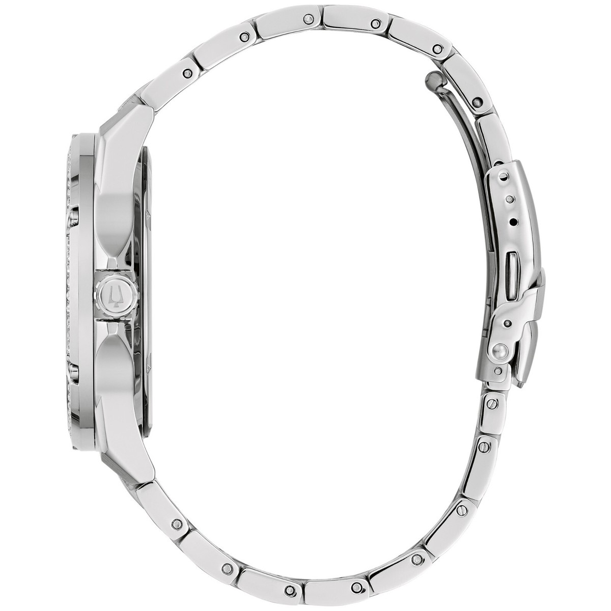 Bulova Men's Crystal Quartz Calendar Silver Stainless Steel