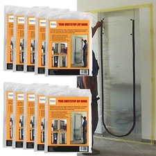 Zip Dust Stop Door Seal Kit Platic Protection DIY Construction Polytunnel 10pk