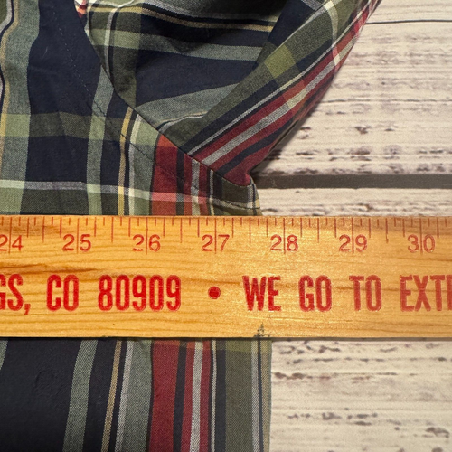 Arrow Cotton Blend Long Sleeve Easy Care Button Front Shirt Plaid Men's 2XL - Picture 9 of 13