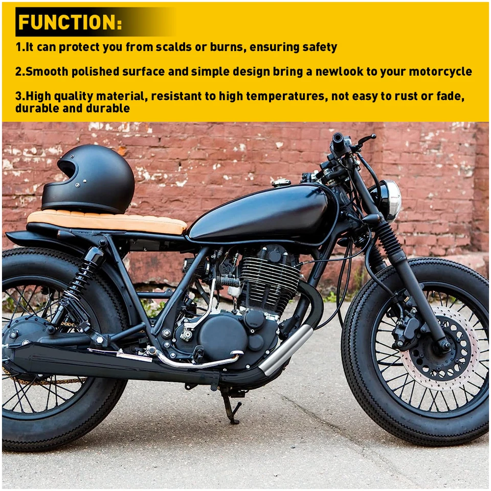 Silenciador de escape cromado universal tubo protector térmico cubierta talón protector motocicleta EE. UU. Foto 4 de 4