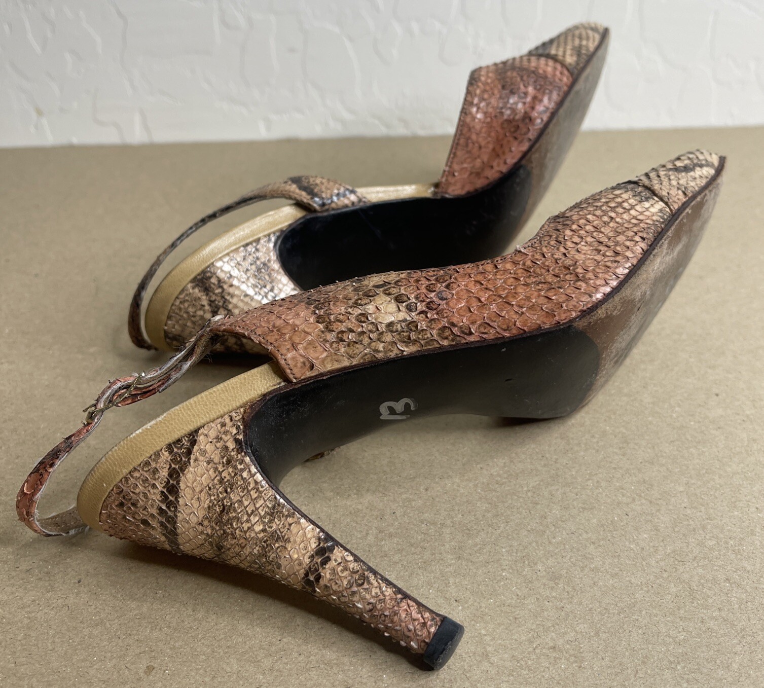 Stuart Weitzman Vintage Python Sling Backs Size  … - image 9