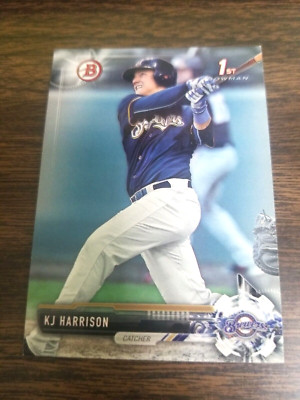 KJ HARRISON 2017 BOWMAN DRAFT CARD BD-29 MILWAUKEE BREWERS (FIRST ROOKIE BASE)