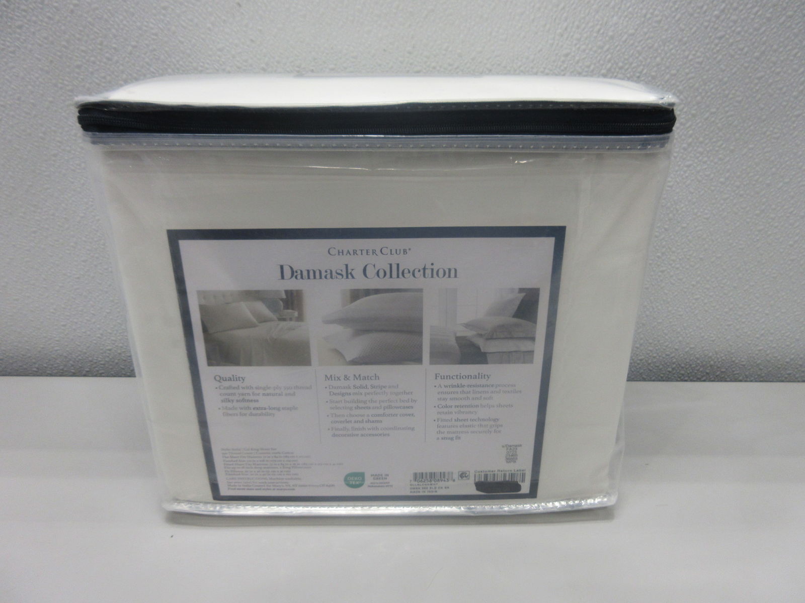 Charter Club Damask Solid Cal King Sheet Set White eBay
