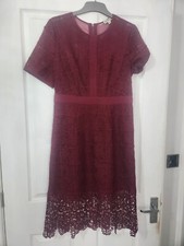 Ladies Whistles Dress Lace Burgundy Size 14 