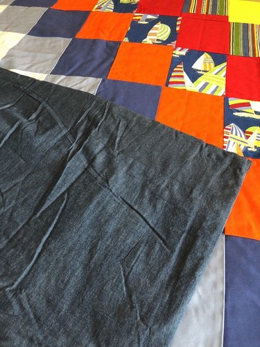 Newly Handcrafted Picnic/Beach Blanket. Nautical. Denim Backed. 83.5” X 102”. - Picture 8 of 10