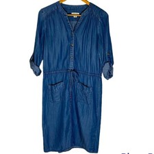 Westbound Chambray Drawstring Waist Dress Size Small