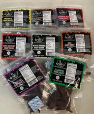 Amish Smokehouse Beef Jerky, (8) Variety Flavors 2.8oz Resealable Bags