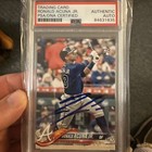 2018 Topps Ronald Acuna Jr. Series 2 #698. Hard Signed, Blue Sharpie PSA/DNA Cer