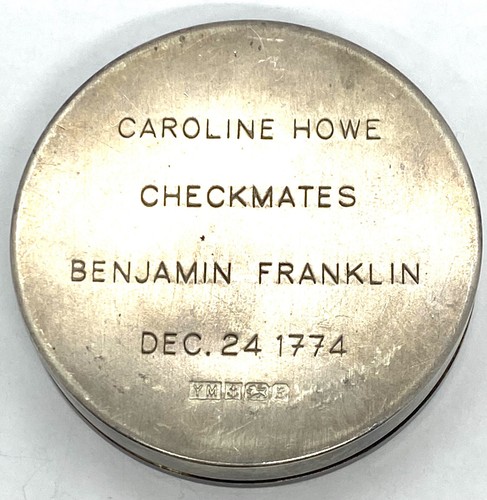 Antigua caja de pastillas Sterling Carolina Howe Checkmates Benjamin Franklin 24 de diciembre de 1774 - Imagen 7 de 12