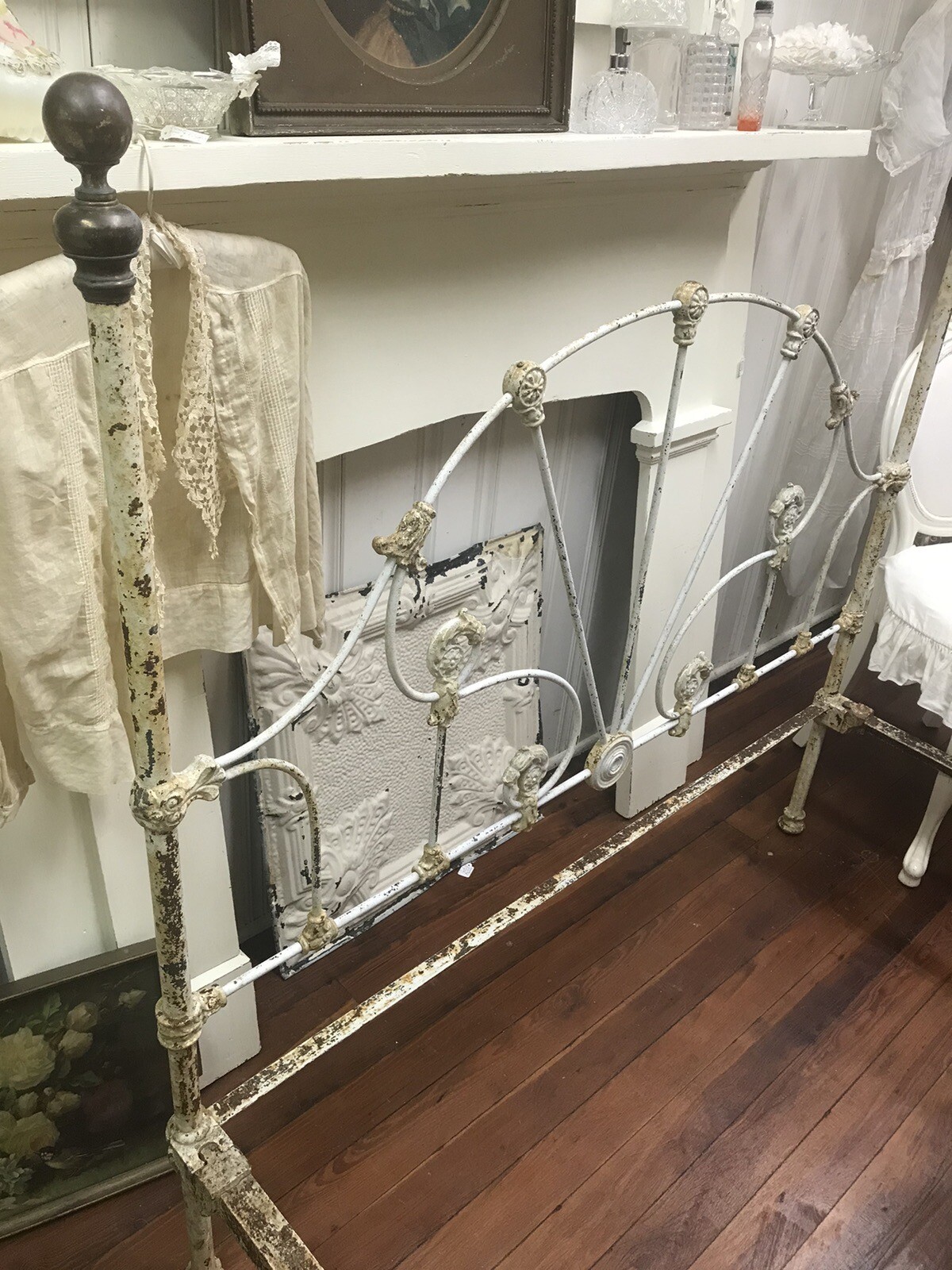 Antique Rusty Shabby Chic Full Size Iron Bed Frame eBay