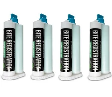 4 x Dental Bite Registration Material, Super Fast Set, 50ml Cartridges, German