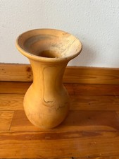 Estate Hand Turned Large Golden Wood Wooden Vase   nearly 12 inches high x 5.5