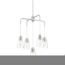 Designers Fountain Echo 5 Light Chandelier, Satin Platinum - 87885-SP