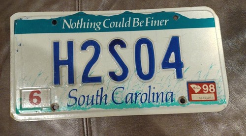1998 South Carolina Waschtisch Nummernschild H2SO4, Chemiker, Lehrer, Professor