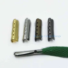 Shoelace Tip Aglet ends Bullet Metal Lock Clips replacement End for Shoe Lace