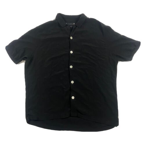 Allsaints Black Button Up Shirt Men’s Size L - Afbeelding 1 van 7