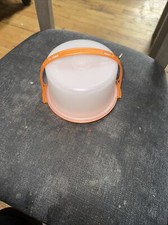 Tupperware Toys Mini CAKE SAVER Taker Keeper with Handle orange