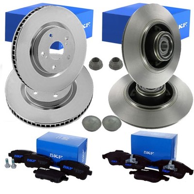 SKF BREMSSCHEIBEN + BELÄGE VORNE + HINTEN passend für RENAULT MEGANE 3  SCENIC 3