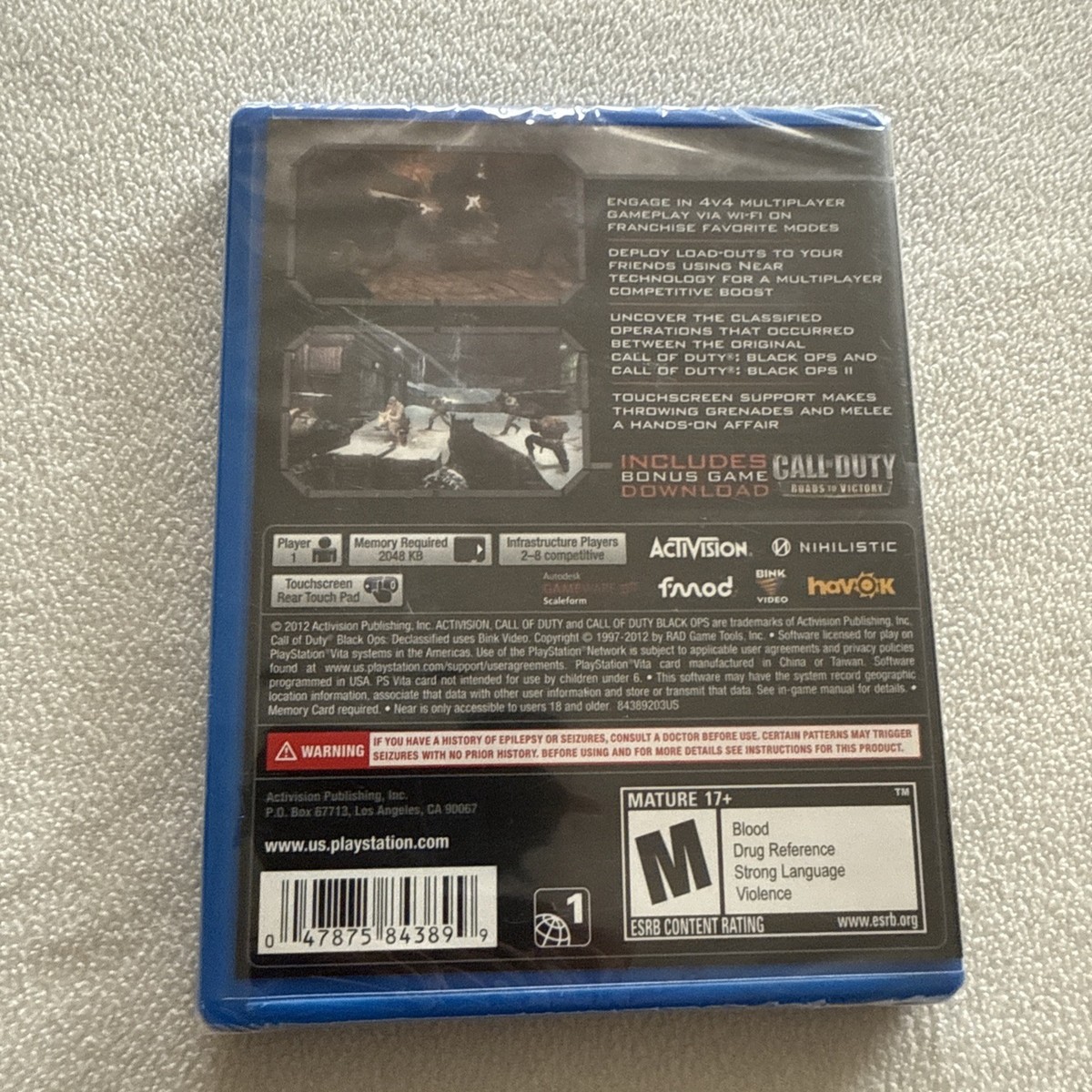 MINTY Call of Duty Black Ops Declassified Playstation PS Vita