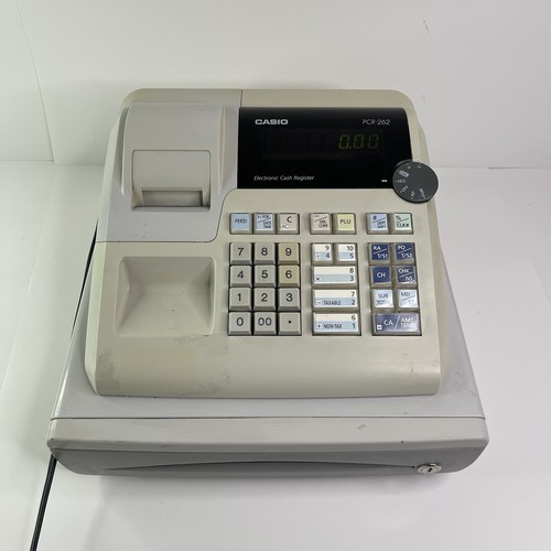 Casio PCR-262 Electronic Cash Register W/ Drawer, NO KEYS Tested Works Business